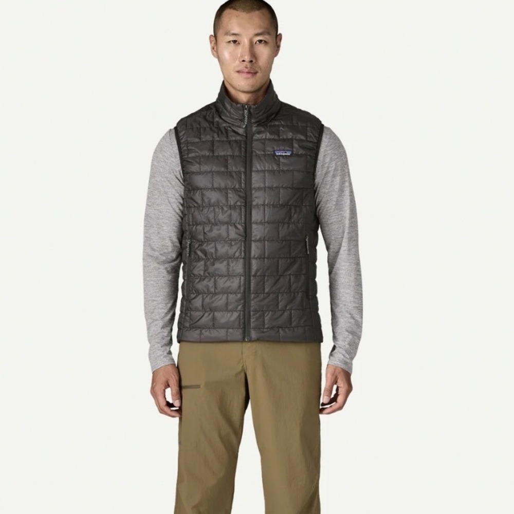 Patagonia Nano Puff Vest Mens Grey Quilted Insulated Puffer Full Zip